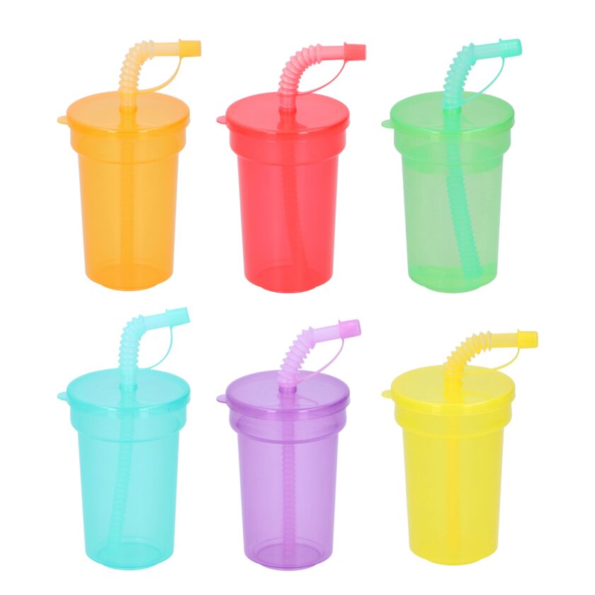 Becher mit Strohhalm 6er Set Sofort Versand