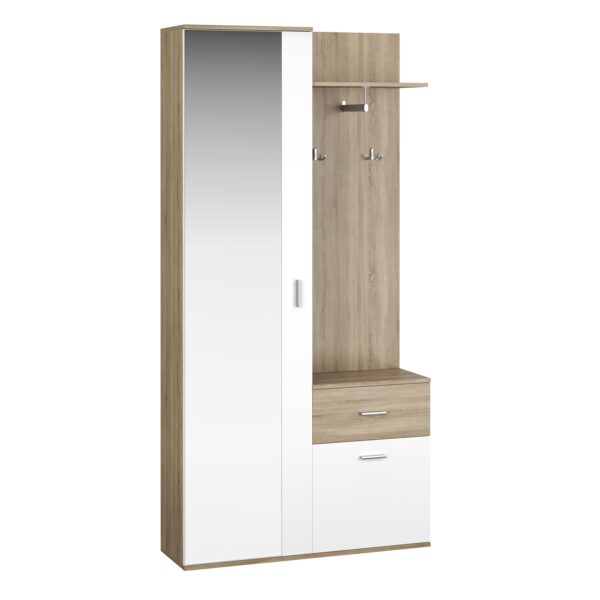 Garderobe NAZARIO hellbraun/weiss