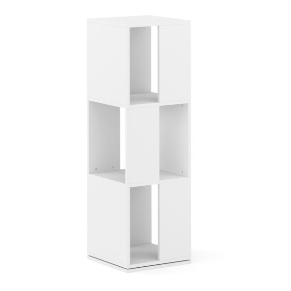 Bücherregal Drehregal JOAN mit 3 Fächer 34 x 109 cm weiss – Bild 2