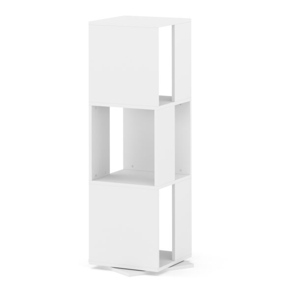 Bücherregal Drehregal JOAN mit 3 Fächer 34 x 109 cm weiss – Bild 3