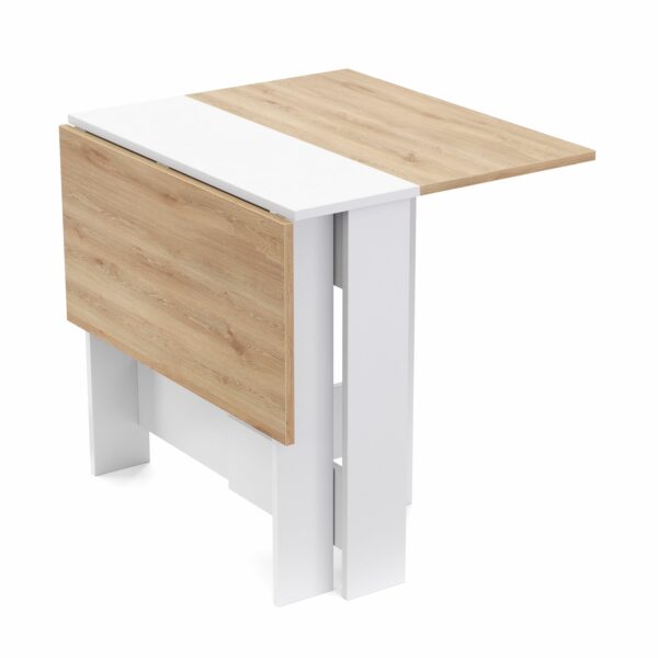 Esstisch klappbar MINIMAL 103 x 76 cm weiss/hellbraun – Bild 4