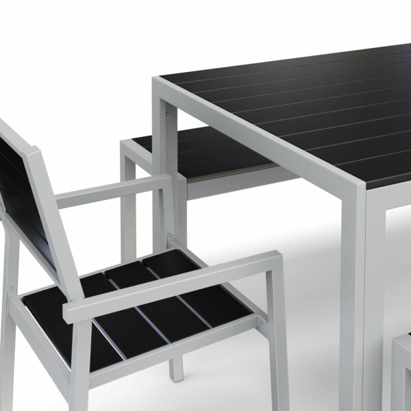 Gartenmöbel Set ZILO 2 Stühle + 2 Bänke anthrazit – Bild 5