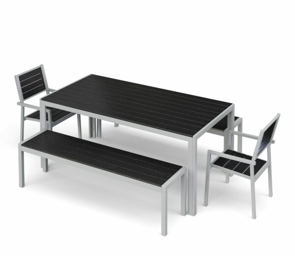 Gartenmöbel Set ZILO 2 Stühle + 2 Bänke anthrazit – Bild 4