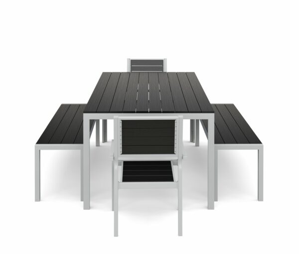 Gartenmöbel Set KAVO 2 Stühle + 2 Bänke anthrazit – Bild 3