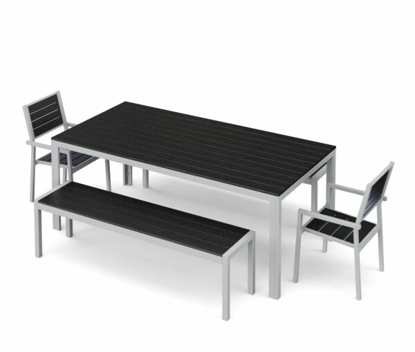 Gartenmöbel Set KAVO 2 Stühle + 2 Bänke anthrazit – Bild 4