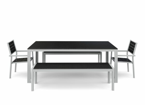 Gartenmöbel Set KAVO 2 Stühle + 2 Bänke anthrazit – Bild 2