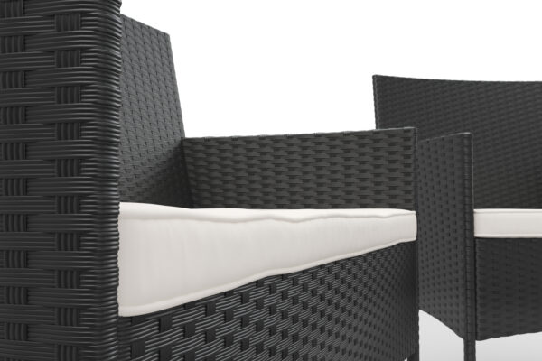 Gartenset Rattan MALIA schwarz/weiss – Bild 6