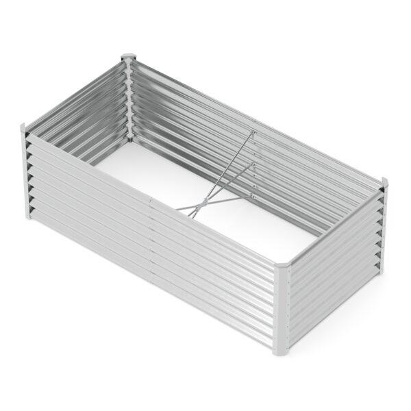 Hochbeet Stahl 180 x 90 x 60 cm silber – Bild 5