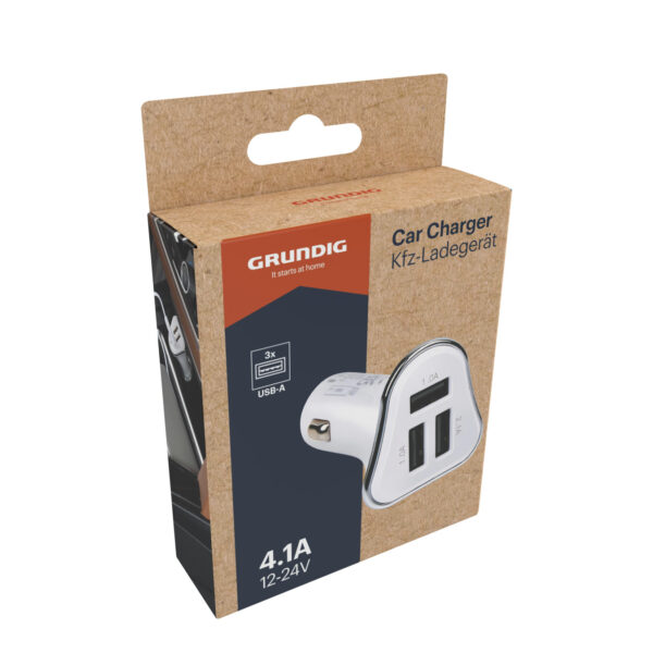 Ladeadapter Auto mit 3 USB Ports weiss – Bild 3