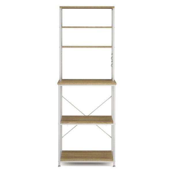 Küchenregal 60 x 167 x 40 cm hellbraun/weiss – Bild 2