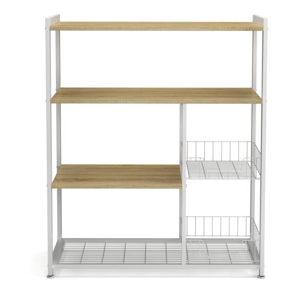Küchenregal 80 x 97 x 35 cm hellbraun/weiss – Bild 2