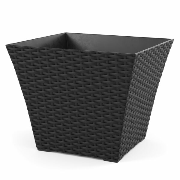 Blumentopf Rattan 38 x 38 x 31 cm 8er Set schwarz – Bild 4