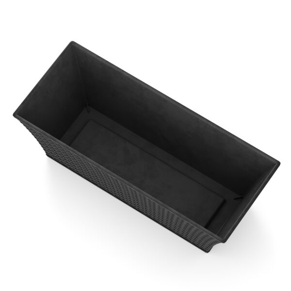 Blumentopf Rattan 61 x 21 x 21 cm 8er Set schwarz – Bild 5