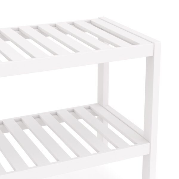 Schuhregal Bambus 2 Tablare 70 x 26 x 33 cm weiss – Bild 6