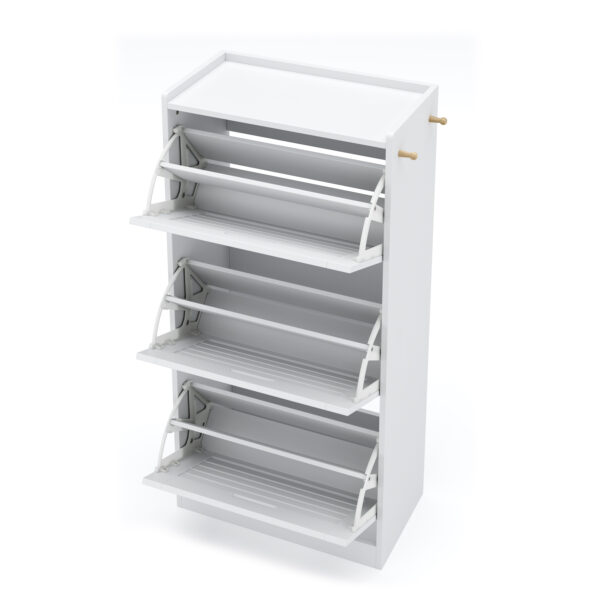 Schuhschrank KAMALIA 55 x 30 x 112 cm weiss – Bild 5