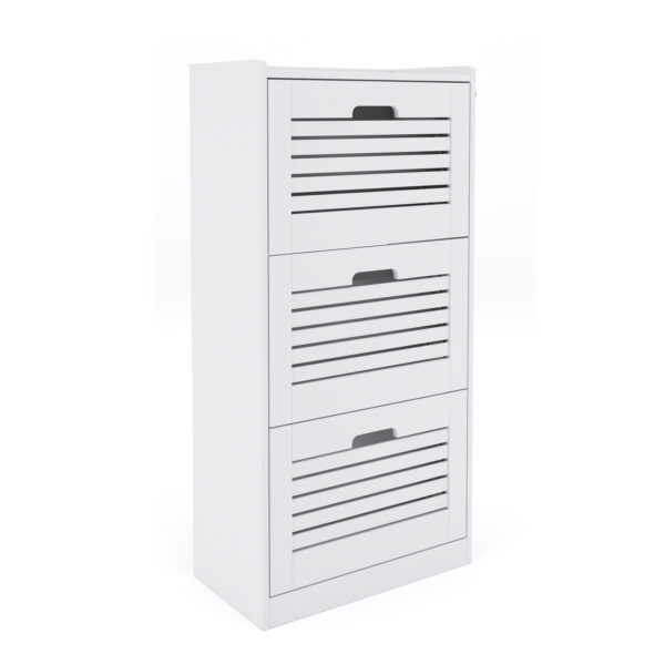 Schuhschrank KAMALIA 55 x 30 x 112 cm weiss