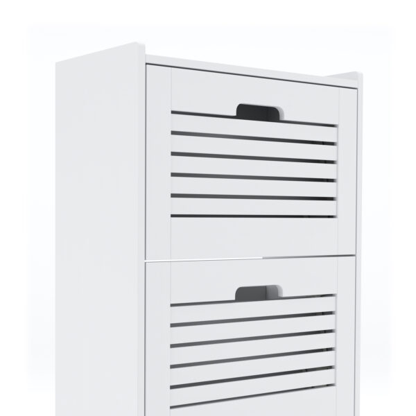 Schuhschrank KAMALIA 55 x 30 x 112 cm weiss – Bild 7