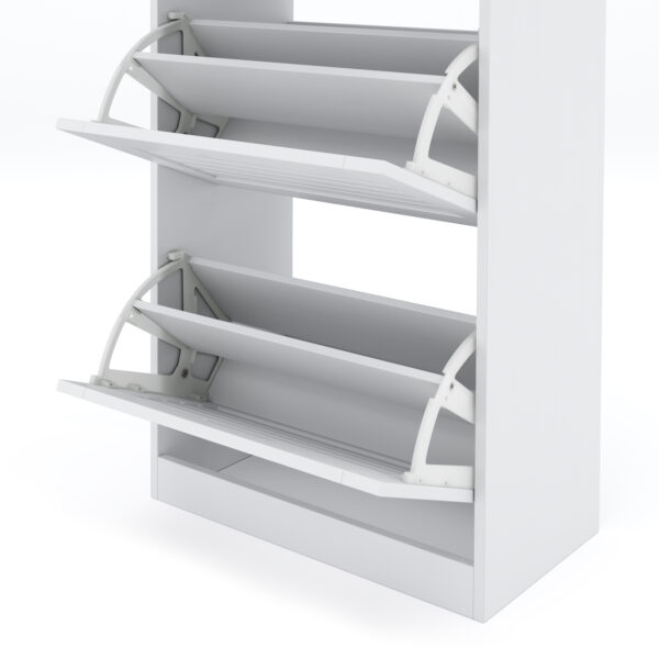 Schuhschrank KAMALIA 55 x 30 x 112 cm weiss – Bild 8