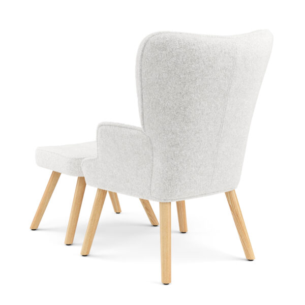 Sessel mit Hocker TEDDY weiss – Bild 5